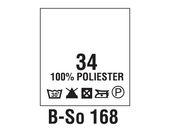 Wszywki surowcowo-ostrzegawcze + rozmiar 100% POLIESTER, 34, 30°C