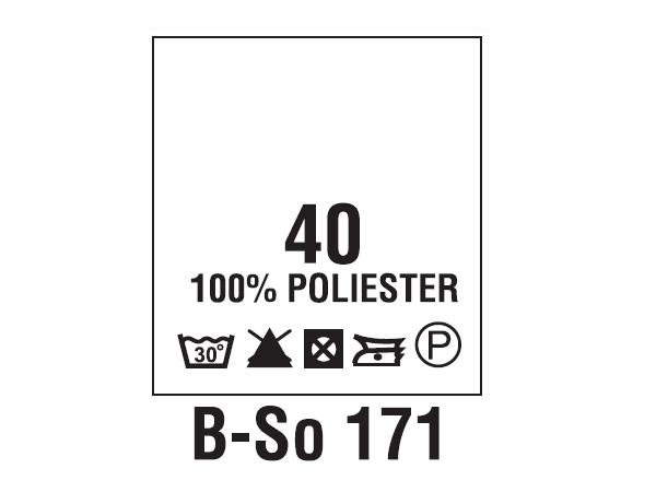 Wszywki surowcowo-ostrzegawcze + rozmiar 100% POLIESTER, 40, 30°C