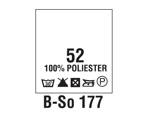 Wszywki surowcowo-ostrzegawcze + rozmiar 100% POLIESTER, 52, 30°C