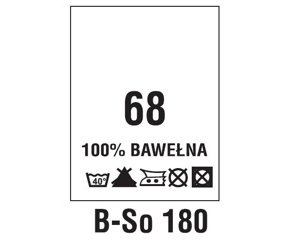 Wszywki surowcowo-ostrzegawcze + rozmiar 100% BAWEŁNA, 68, 40°C