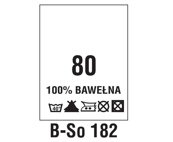Wszywki surowcowo-ostrzegawcze + rozmiar 100% BAWEŁNA, 80, 40°C