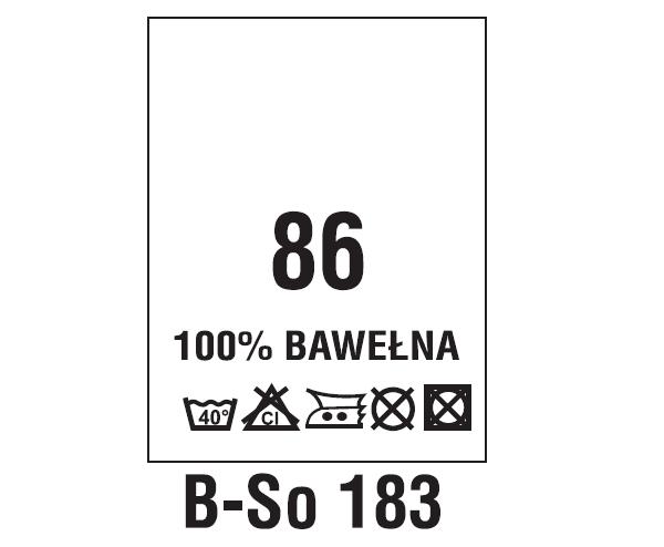 Wszywki surowcowo-ostrzegawcze + rozmiar 100% BAWEŁNA, 86, 40°C