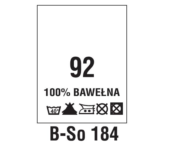 Wszywki surowcowo-ostrzegawcze + rozmiar 100% BAWEŁNA, 92, 40°C