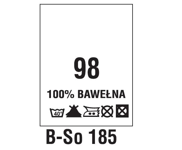 Wszywki surowcowo-ostrzegawcze + rozmiar 100% BAWEŁNA, 98, 40°C