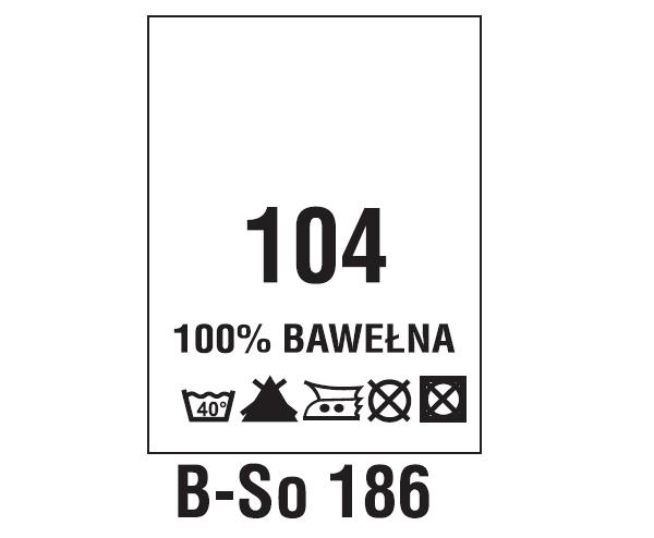 Wszywki surowcowo-ostrzegawcze + rozmiar 100% BAWEŁNA, 104, 40°C