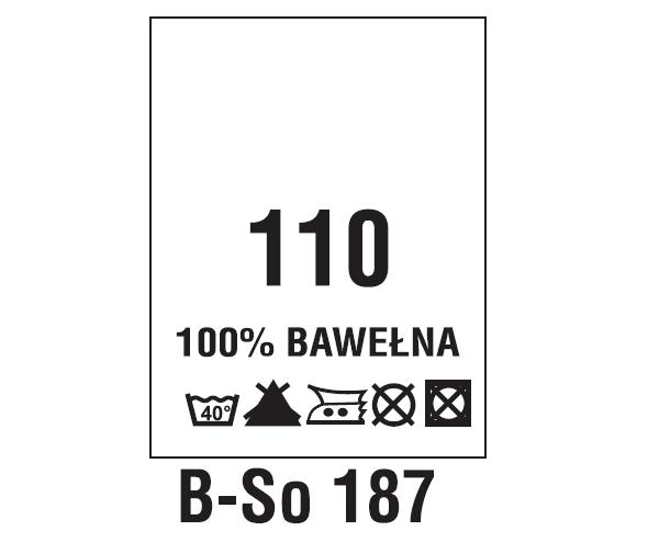 Wszywki surowcowo-ostrzegawcze + rozmiar 100% BAWEŁNA, 110, 40°C