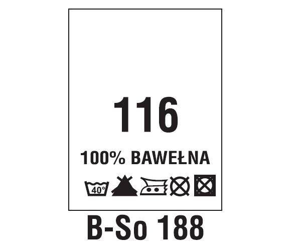 Wszywki surowcowo-ostrzegawcze + rozmiar 100% BAWEŁNA, 116, 40°C