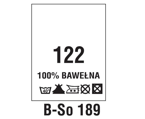 Wszywki surowcowo-ostrzegawcze + rozmiar 100% BAWEŁNA, 122, 40°C