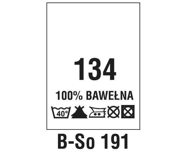 Wszywki surowcowo-ostrzegawcze + rozmiar 100% BAWEŁNA, 134, 40°C