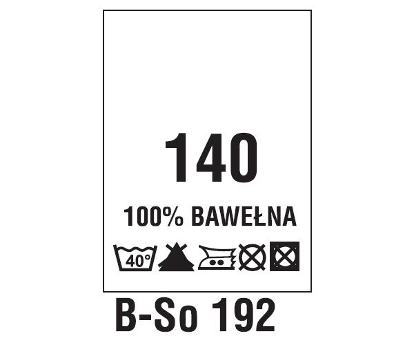 Wszywki surowcowo-ostrzegawcze + rozmiar 100% BAWEŁNA, 140, 40°C