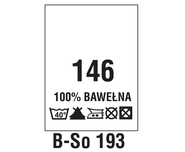 Wszywki surowcowo-ostrzegawcze + rozmiar 100% BAWEŁNA, 146, 40°C
