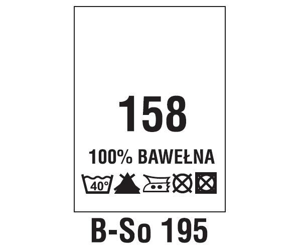 Wszywki surowcowo-ostrzegawcze + rozmiar 100% BAWEŁNA, 158, 40°C