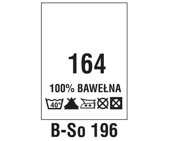 Wszywki surowcowo-ostrzegawcze + rozmiar 100% BAWEŁNA, 164, 40°C