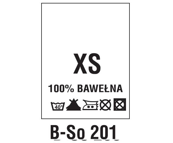 Wszywki surowcowo-ostrzegawcze + rozmiar 100% BAWEŁNA, XS, 40°C
