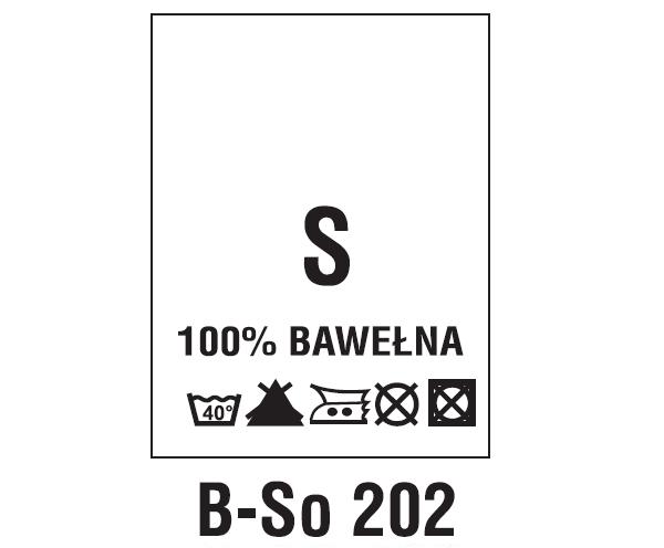 Wszywki surowcowo-ostrzegawcze + rozmiar 100% BAWEŁNA, S, 40°C