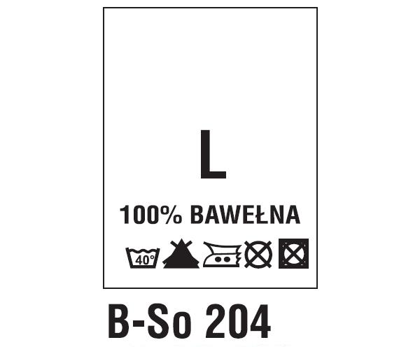 Wszywki surowcowo-ostrzegawcze + rozmiar 100% BAWEŁNA, L, 40°C