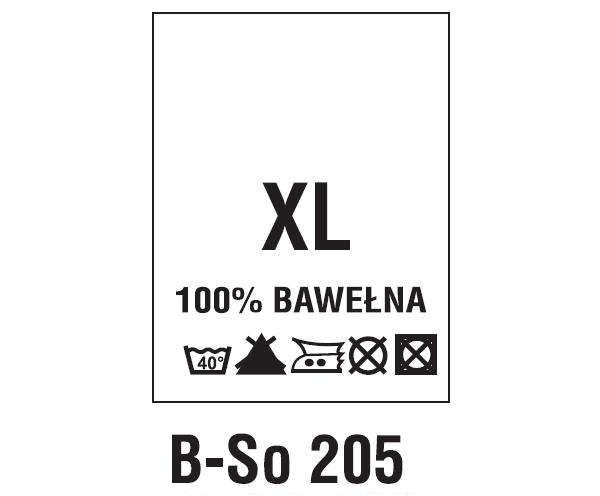 Wszywki surowcowo-ostrzegawcze + rozmiar 100% BAWEŁNA, XL, 40°C