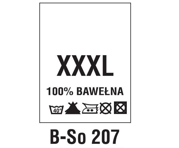 Wszywki surowcowo-ostrzegawcze + rozmiar 100% BAWEŁNA, XXXL, 40°C