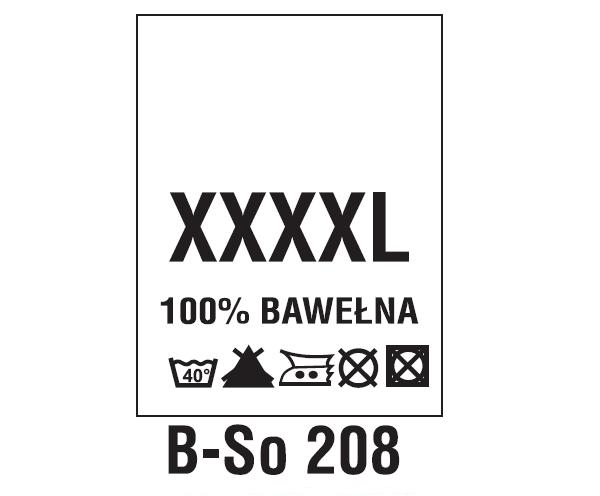 Wszywki surowcowo-ostrzegawcze + rozmiar 100% BAWEŁNA, XXXXL, 40°C
